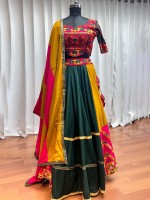 Mustard Viscose Rayon Readymade Navratri Lehenga Choli